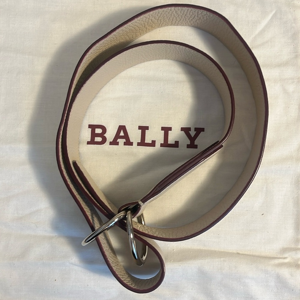 BALLY adjustable leather Belt double D made in Italy size NWT